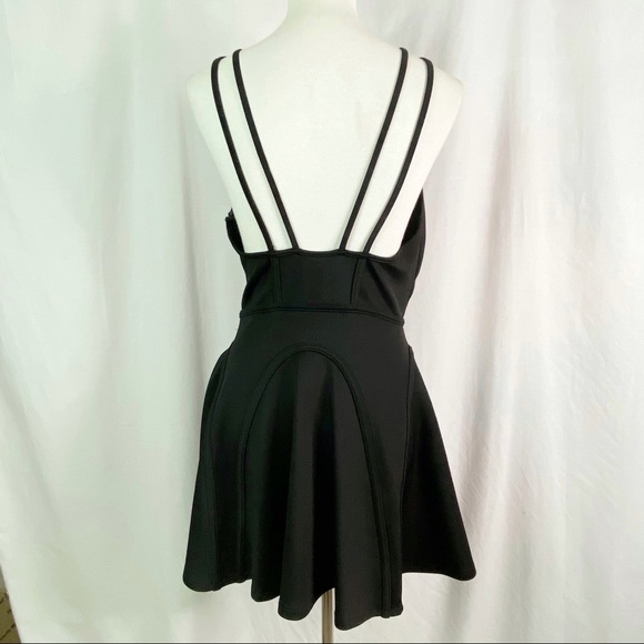 Nasty Gal Black High Neck Halter Strappy Back Mini Dress Med - Picture 5 of 7